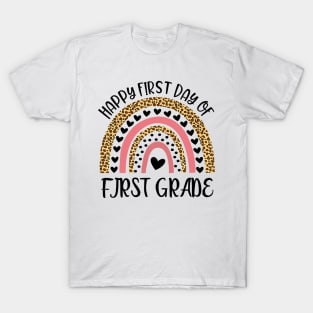 Back To School Rainbow Happy First Day Of First Grade T-Shirt